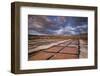 Spain, Canary Islands, Lanzarote, El Golfo, Salinas De Janubio, Salt Evaporation Pans, Sunset-Walter Bibikow-Framed Photographic Print