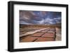 Spain, Canary Islands, Lanzarote, El Golfo, Salinas De Janubio, Salt Evaporation Pans, Sunset-Walter Bibikow-Framed Photographic Print