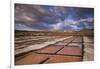 Spain, Canary Islands, Lanzarote, El Golfo, Salinas De Janubio, Salt Evaporation Pans, Sunset-Walter Bibikow-Framed Photographic Print