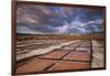 Spain, Canary Islands, Lanzarote, El Golfo, Salinas De Janubio, Salt Evaporation Pans, Sunset-Walter Bibikow-Framed Photographic Print