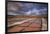 Spain, Canary Islands, Lanzarote, El Golfo, Salinas De Janubio, Salt Evaporation Pans, Sunset-Walter Bibikow-Framed Photographic Print