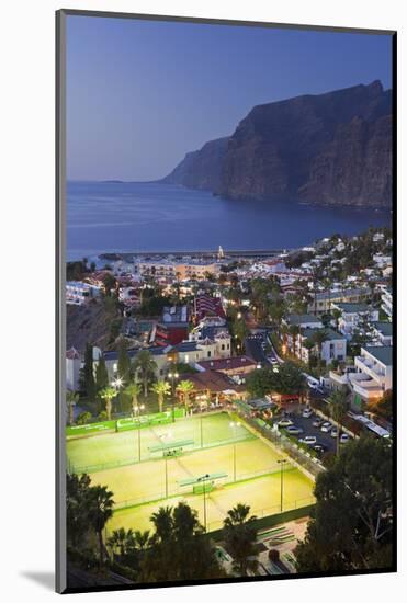 Spain, Canary Islands, Tenerife, Acantilado De Los Gigantes, Local Overview, Tennis Courts, Evening-Rainer Mirau-Mounted Photographic Print