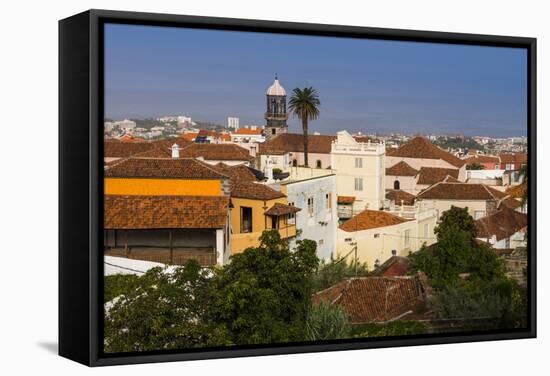 Spain, Canary Islands, Tenerife, La Orotava, Elevated Town View-Walter Bibikow-Framed Stretched Canvas