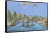 Spain. Cap De Quiers (Cadaques). City Panorama. French. 17th Century. Coloured. Spain-null-Framed Stretched Canvas