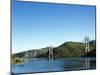 Spain, Castile and Leon, Barrios De Luna Reservoir and Cable-Stayed Bridge-null-Mounted Giclee Print