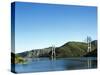 Spain, Castile and Leon, Barrios De Luna Reservoir and Cable-Stayed Bridge-null-Stretched Canvas