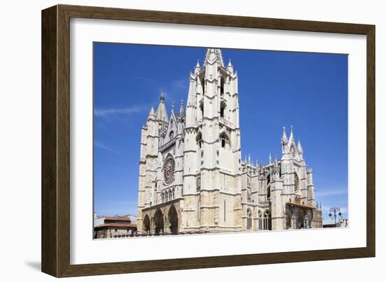 Spain, Castile and Leon, Leon, Leon Cathedral, View from South-Samuel Magal-Framed Photographic Print