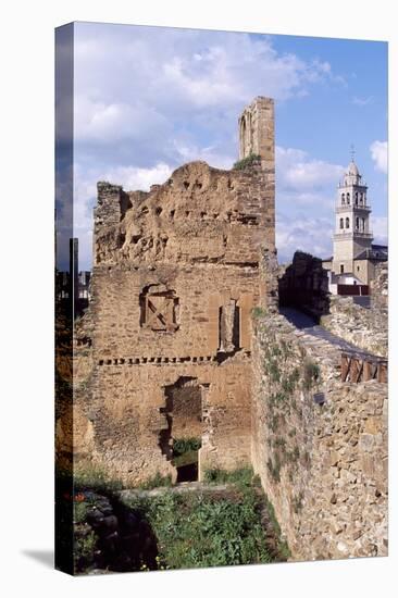 Spain, Castile and Leon, Ponferrada, Ruins of Knights Templar Castle-null-Stretched Canvas