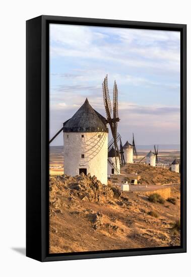 Spain, Castile–La Mancha, Consuegra. Famous Windmills-Matteo Colombo-Framed Stretched Canvas