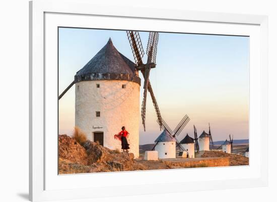 Spain, Castile–La Mancha, Consuegra. Windmills at Sunrise-Matteo Colombo-Framed Photographic Print