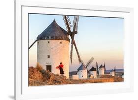 Spain, Castile–La Mancha, Consuegra. Windmills at Sunrise-Matteo Colombo-Framed Photographic Print