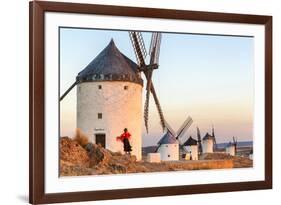 Spain, Castile–La Mancha, Consuegra. Windmills at Sunrise-Matteo Colombo-Framed Photographic Print