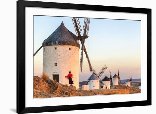 Spain, Castile–La Mancha, Consuegra. Windmills at Sunrise-Matteo Colombo-Framed Photographic Print