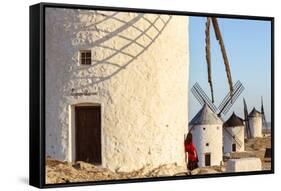 Spain, Castile–La Mancha, Consuegra. Windmills at Sunrise-Matteo Colombo-Framed Stretched Canvas