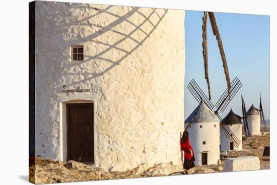 Spain, Castile–La Mancha, Consuegra. Windmills at Sunrise-Matteo Colombo-Stretched Canvas