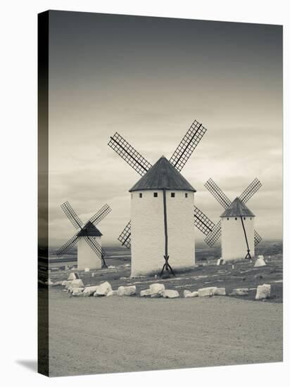 Spain, Castile-La Mancha Region, Ciudad Real Province, La Mancha Area, Campo De Criptana, Antique L-Walter Bibikow-Stretched Canvas