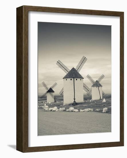 Spain, Castile-La Mancha Region, Ciudad Real Province, La Mancha Area, Campo De Criptana, Antique L-Walter Bibikow-Framed Photographic Print