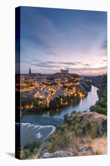 Spain, Castile?La Mancha, Toledo. City and River Tagus at Sunrise, High Angle View-Matteo Colombo-Stretched Canvas
