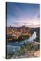 Spain, Castile?La Mancha, Toledo. City and River Tagus at Sunrise, High Angle View-Matteo Colombo-Stretched Canvas