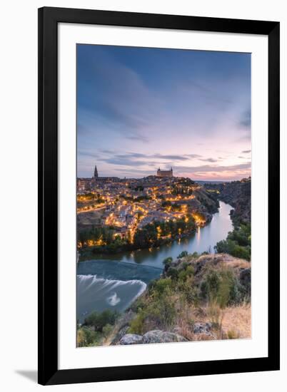 Spain, Castile?La Mancha, Toledo. City and River Tagus at Sunrise, High Angle View-Matteo Colombo-Framed Photographic Print