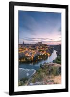 Spain, Castile?La Mancha, Toledo. City and River Tagus at Sunrise, High Angle View-Matteo Colombo-Framed Photographic Print