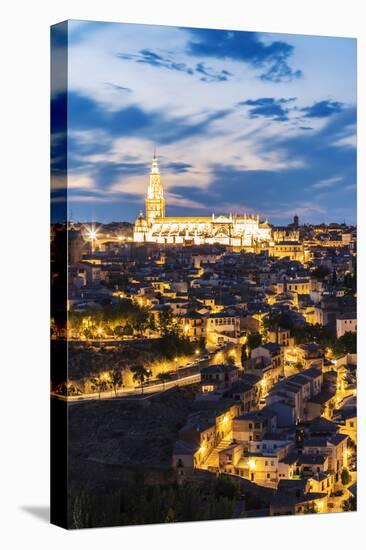 Spain, Castile–La Mancha, Toledo. City and the Cathedral at Dusk-Matteo Colombo-Stretched Canvas