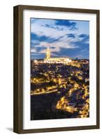 Spain, Castile–La Mancha, Toledo. City and the Cathedral at Dusk-Matteo Colombo-Framed Photographic Print