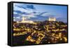 Spain, Castile–La Mancha, Toledo. City with the Cathedral and the Alcazar at Dusk-Matteo Colombo-Framed Stretched Canvas