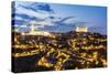 Spain, Castile–La Mancha, Toledo. City with the Cathedral and the Alcazar at Dusk-Matteo Colombo-Stretched Canvas