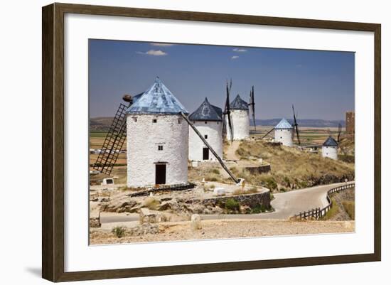 Spain, Castile-La Mancha, Toledo, Consuegra. La Mancha windmills.-Julie Eggers-Framed Photographic Print