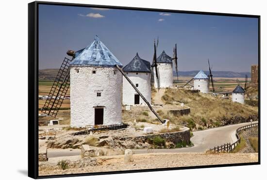 Spain, Castile-La Mancha, Toledo, Consuegra. La Mancha windmills.-Julie Eggers-Framed Stretched Canvas