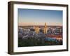 Spain, Castilla Y Leon Region, Burgos Province, Burgos, Burgos Cathedral, Elevated View-Walter Bibikow-Framed Photographic Print