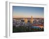 Spain, Castilla Y Leon Region, Burgos Province, Burgos, Burgos Cathedral, Elevated View-Walter Bibikow-Framed Photographic Print