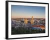 Spain, Castilla Y Leon Region, Burgos Province, Burgos, Burgos Cathedral, Elevated View-Walter Bibikow-Framed Photographic Print