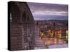 Spain, Castilla Y Leon Region, Segovia Province, Segovia, Town View over Plaza Azoguejo with El Acu-Walter Bibikow-Stretched Canvas