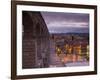 Spain, Castilla Y Leon Region, Segovia Province, Segovia, Town View over Plaza Azoguejo with El Acu-Walter Bibikow-Framed Photographic Print