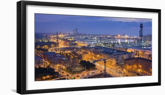 Spain, Catalonia, Barcelona, City View, Dusk-Rainer Mirau-Framed Photographic Print