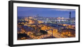 Spain, Catalonia, Barcelona, City View, Dusk-Rainer Mirau-Framed Photographic Print