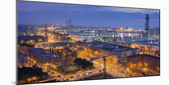 Spain, Catalonia, Barcelona, City View, Dusk-Rainer Mirau-Mounted Photographic Print