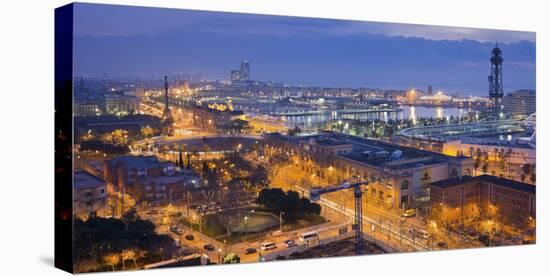 Spain, Catalonia, Barcelona, City View, Dusk-Rainer Mirau-Stretched Canvas