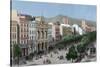 Spain. Catalonia. Barcelona. Lithography. La Rambla and the Gran Teatro Del Liceo (Opera House)-null-Stretched Canvas