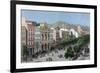 Spain. Catalonia. Barcelona. Lithography. La Rambla and the Gran Teatro Del Liceo (Opera House)-null-Framed Giclee Print