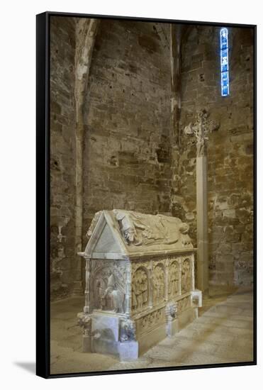 Spain. Catalonia. Church of St. Maria De Bell-Lloc. Tomb of Pere V of Queralt and Alamanda Rocabert-null-Framed Stretched Canvas