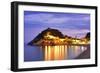 Spain, Catalonia, Costa Brava, Tossa De Mar, Overview of Bay and Castle at Dusk (Mr)-Shaun Egan-Framed Photographic Print