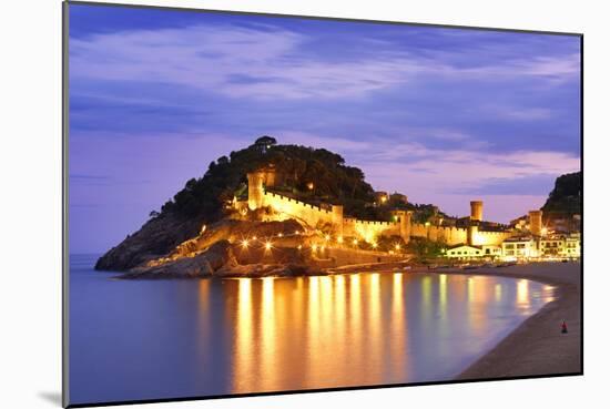 Spain, Catalonia, Costa Brava, Tossa De Mar, Overview of Bay and Castle at Dusk (Mr)-Shaun Egan-Mounted Photographic Print