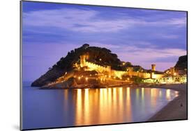 Spain, Catalonia, Costa Brava, Tossa De Mar, Overview of Bay and Castle at Dusk (Mr)-Shaun Egan-Mounted Photographic Print