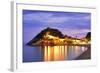 Spain, Catalonia, Costa Brava, Tossa De Mar, Overview of Bay and Castle at Dusk (Mr)-Shaun Egan-Framed Photographic Print