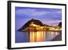 Spain, Catalonia, Costa Brava, Tossa De Mar, Overview of Bay and Castle at Dusk (Mr)-Shaun Egan-Framed Photographic Print