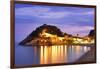 Spain, Catalonia, Costa Brava, Tossa De Mar, Overview of Bay and Castle at Dusk (Mr)-Shaun Egan-Framed Photographic Print