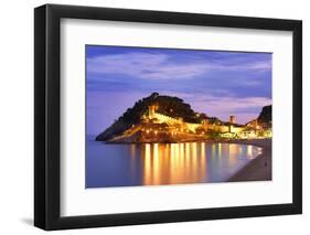 Spain, Catalonia, Costa Brava, Tossa De Mar, Overview of Bay and Castle at Dusk (Mr)-Shaun Egan-Framed Photographic Print